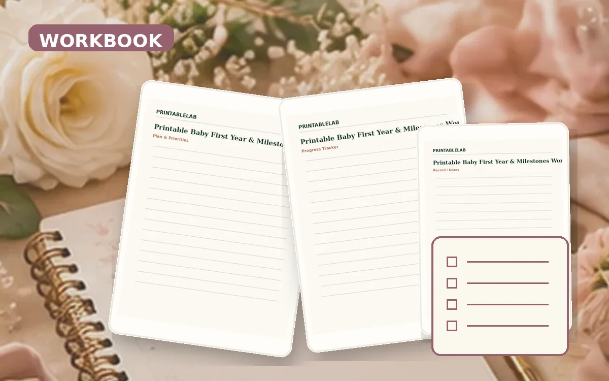 Printable Baby First Year & Milestones Workbook cover