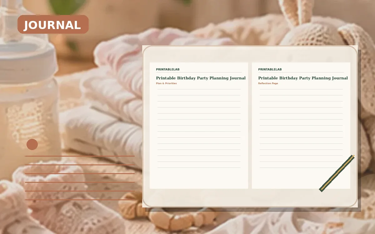 Printable Birthday Party Planning Journal cover