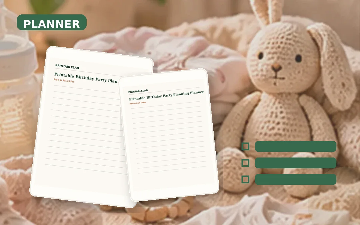 Printable Birthday Party Planning Planner cover