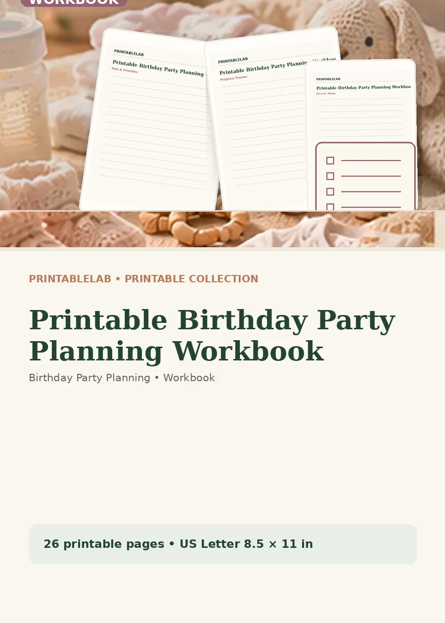 Printable Birthday Party Planning Workbook cover
