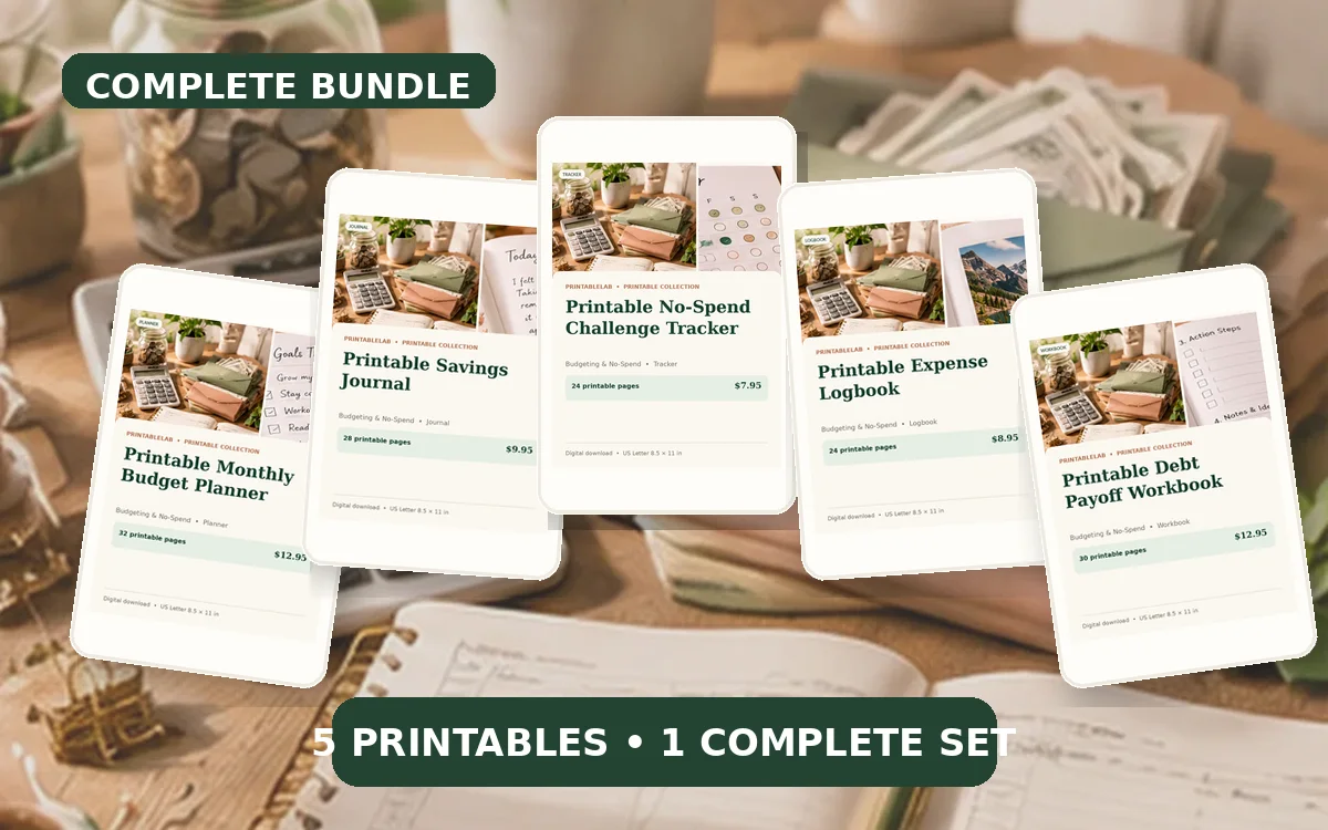 Complete Budgeting & No-Spend Printable Bundle cover
