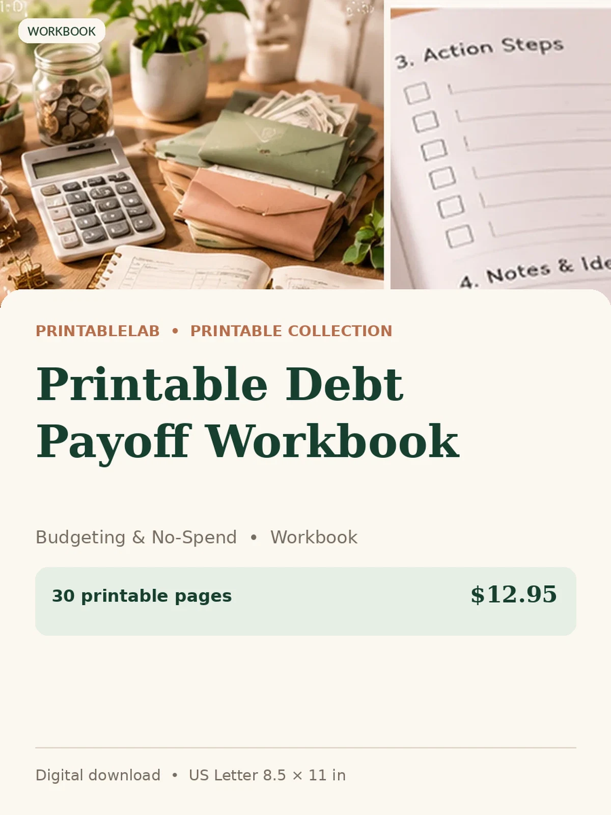 Printable Debt Payoff Workbook preview 1