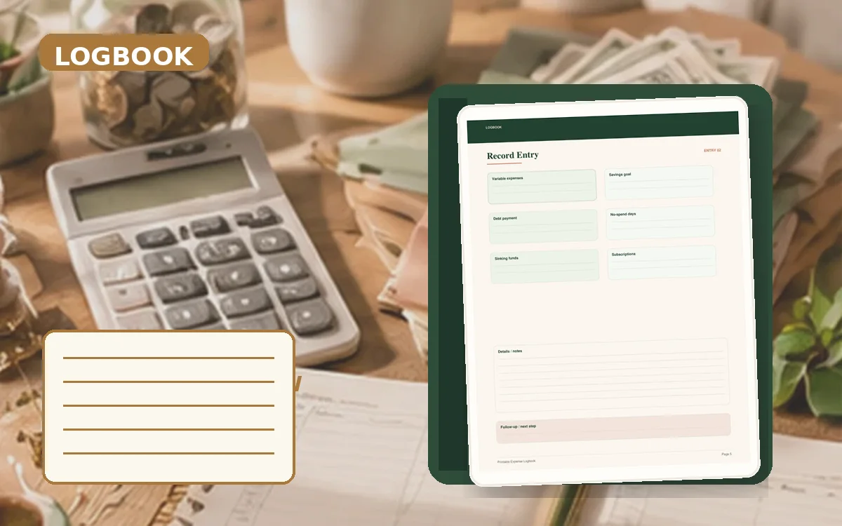 Printable Expense Logbook cover