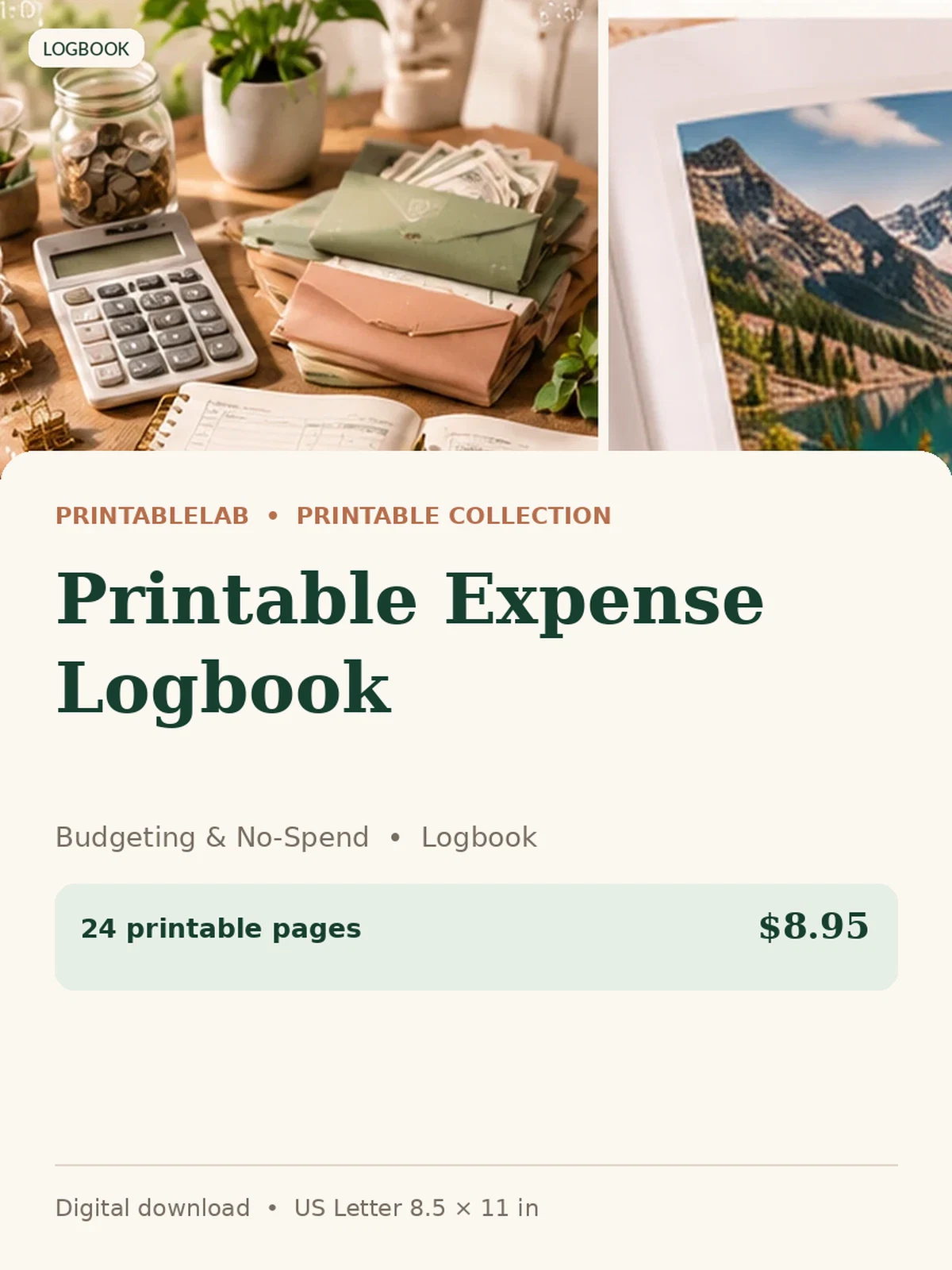 Printable Expense Logbook preview 1