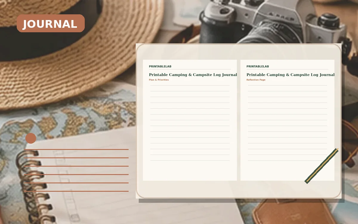 Printable Camping & Campsite Log Journal cover