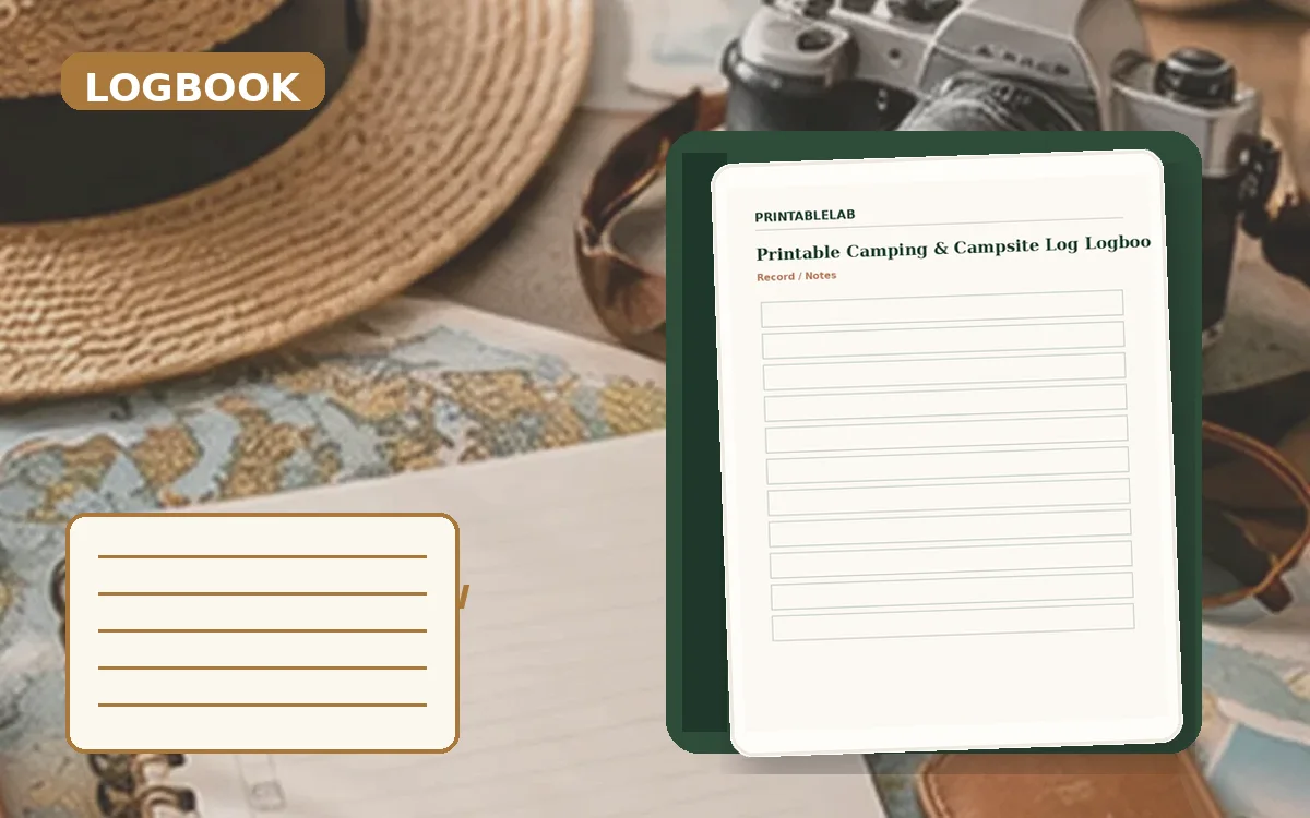 Printable Camping & Campsite Log Logbook cover
