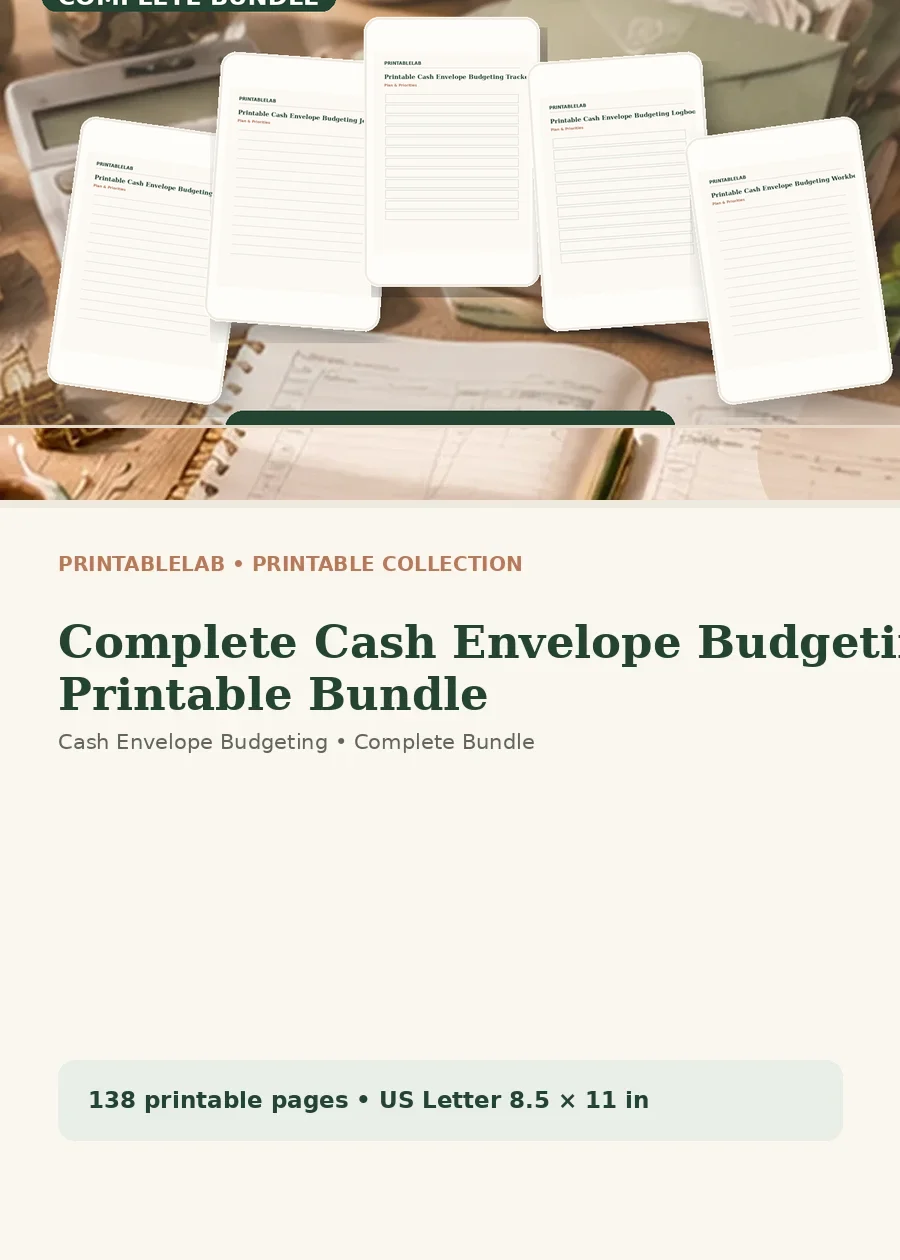 Complete Cash Envelope Budgeting Printable Bundle cover