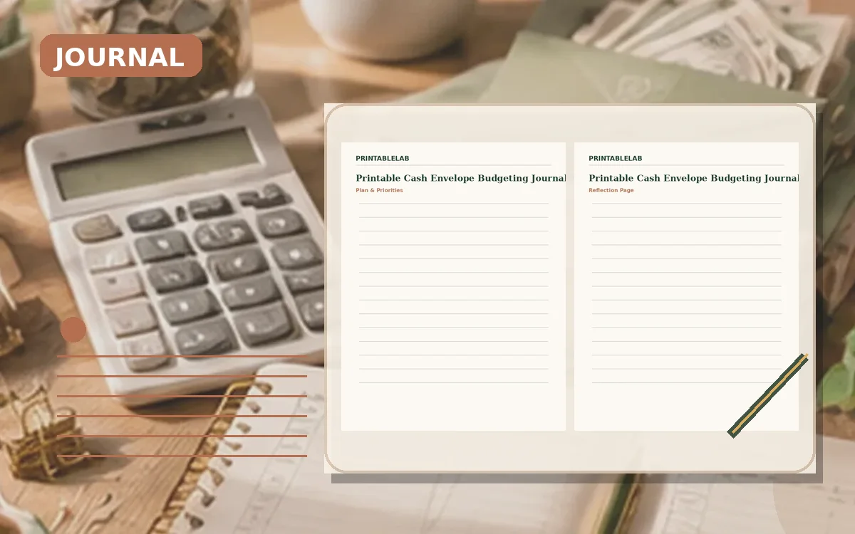 Printable Cash Envelope Budgeting Journal cover
