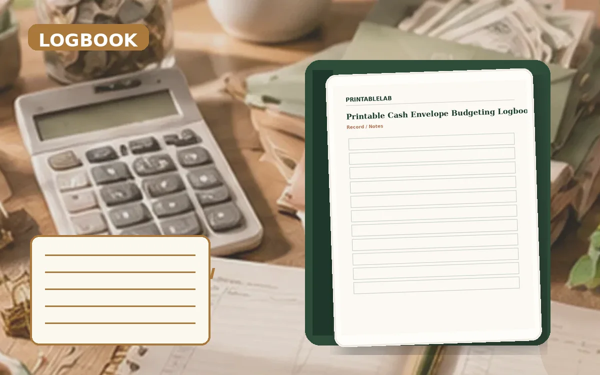 Printable Cash Envelope Budgeting Logbook cover