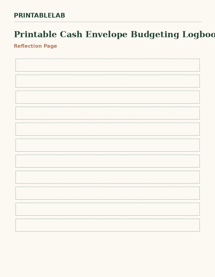 Printable Cash Envelope Budgeting Logbook preview 2