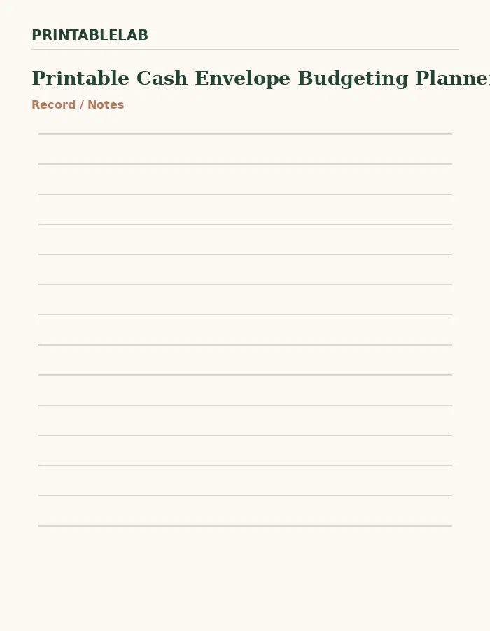 Printable Cash Envelope Budgeting Planner preview 4