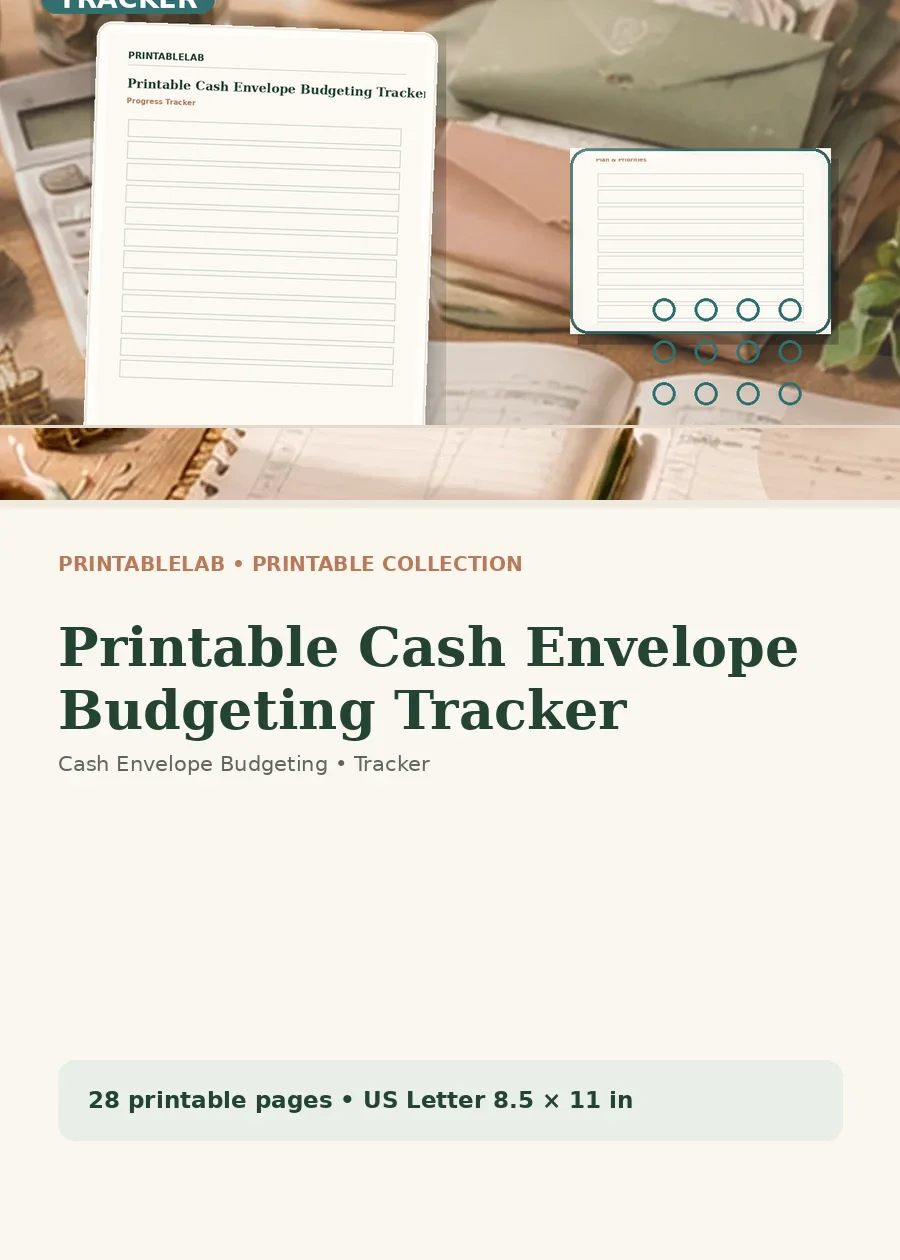 Printable Cash Envelope Budgeting Tracker cover