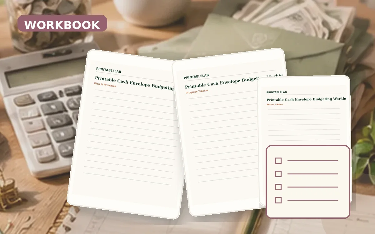 Printable Cash Envelope Budgeting Workbook cover