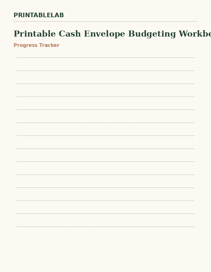 Printable Cash Envelope Budgeting Workbook preview 3
