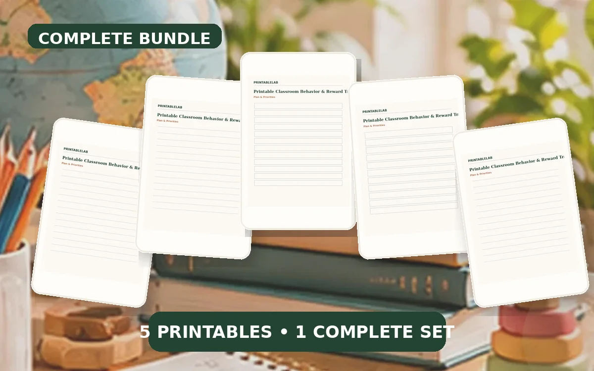 Complete Classroom Behavior & Reward Tracking Printable Bundle cover