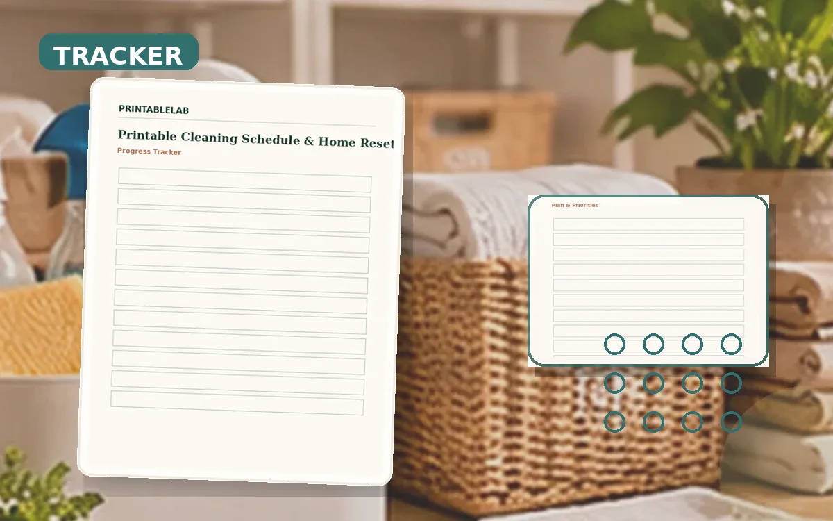 Printable Cleaning Schedule & Home Reset Tracker cover