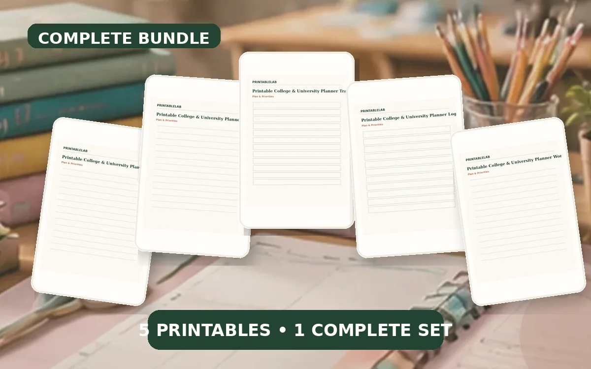 Complete College & University Planner Printable Bundle cover