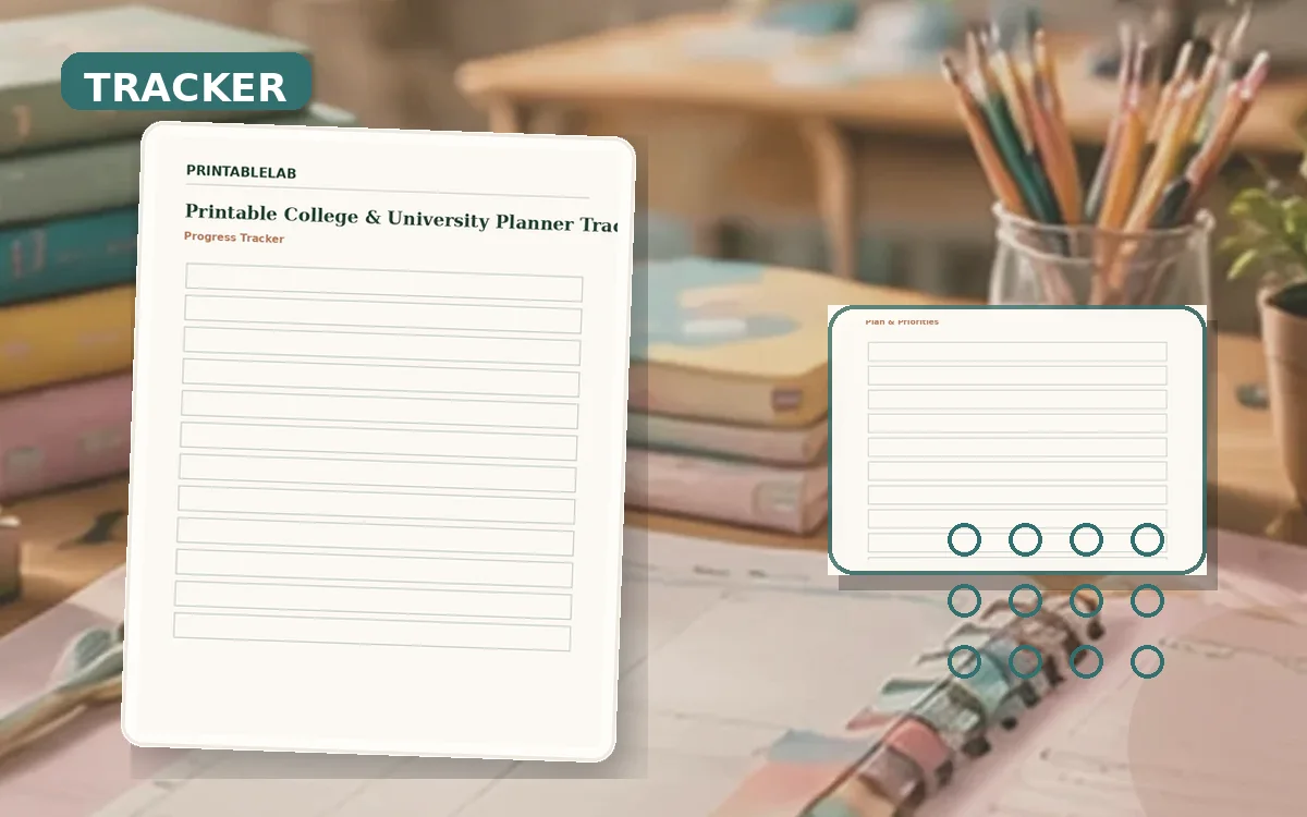 Printable College & University Planner Tracker cover
