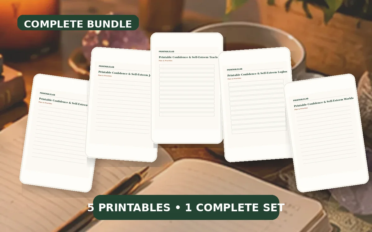 Complete Confidence & Self-Esteem Printable Bundle cover