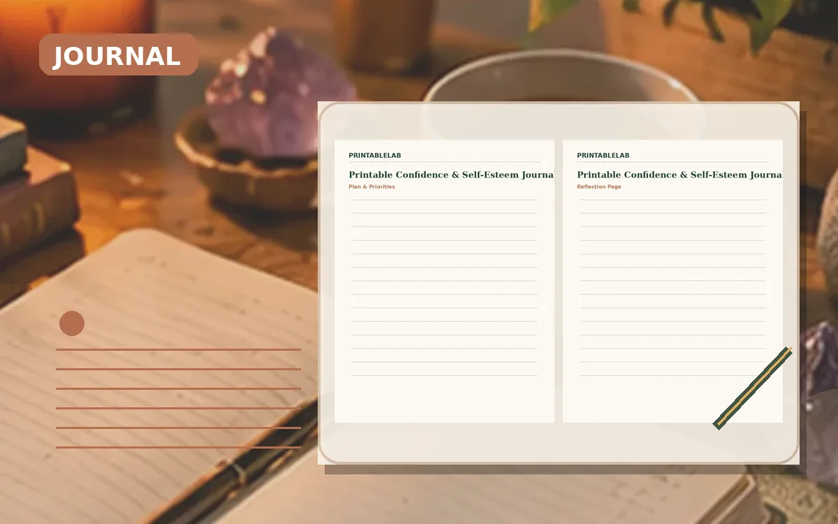 Printable Confidence & Self-Esteem Journal cover