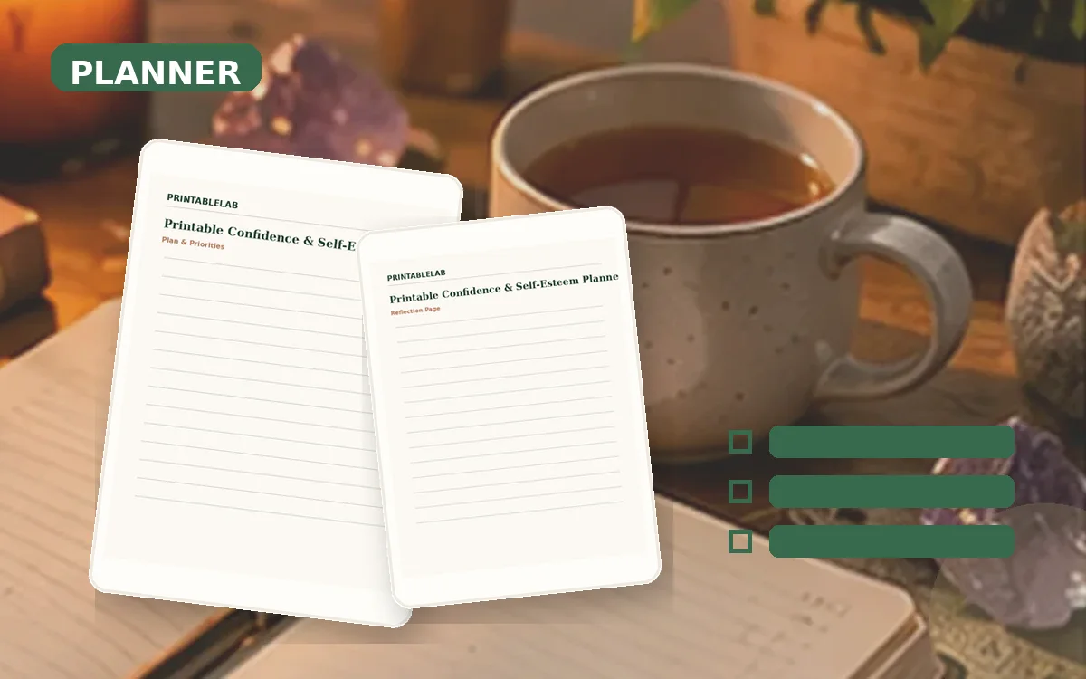 Printable Confidence & Self-Esteem Planner cover