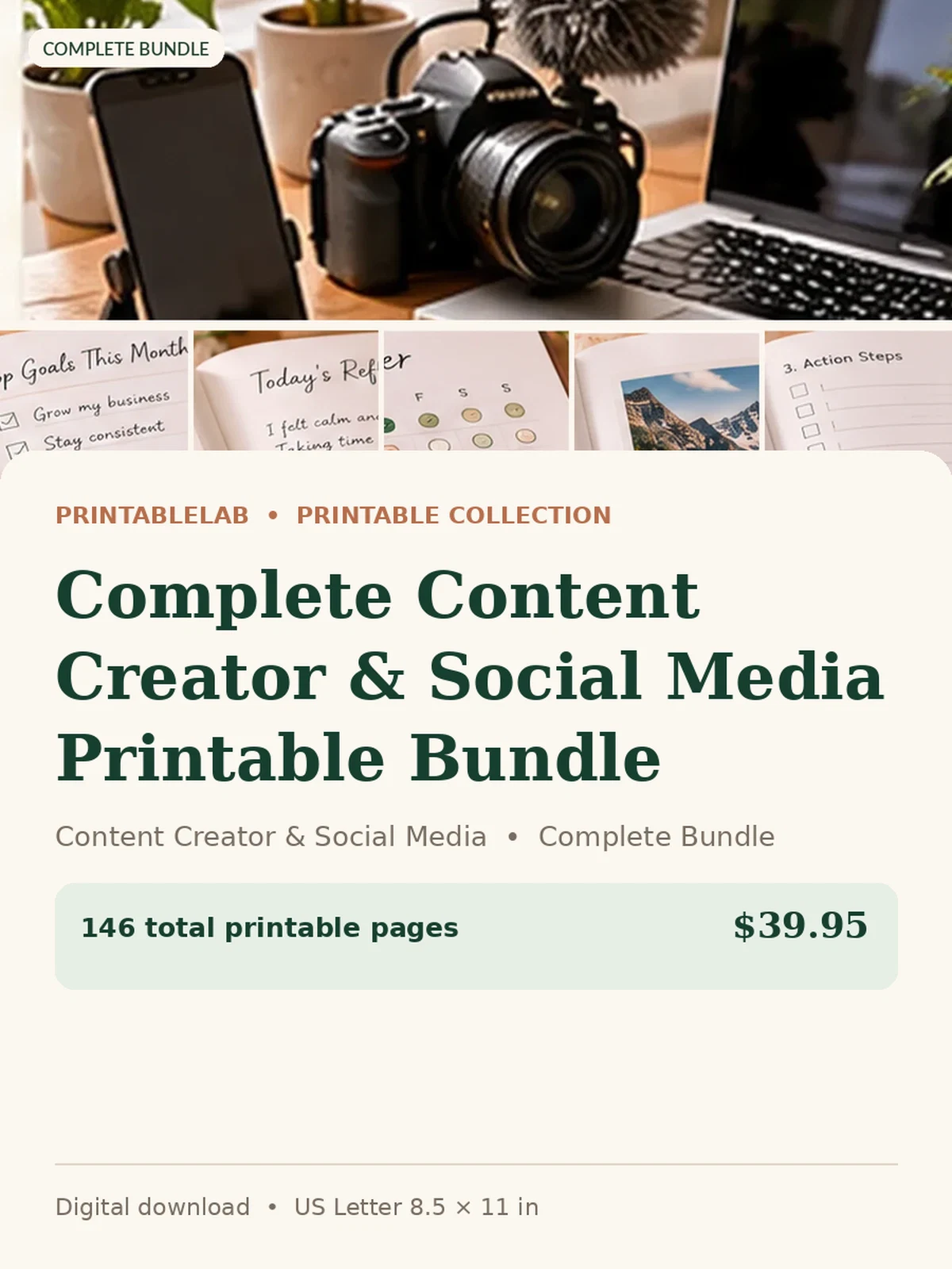 Complete Content Creator & Social Media Printable Bundle preview 1