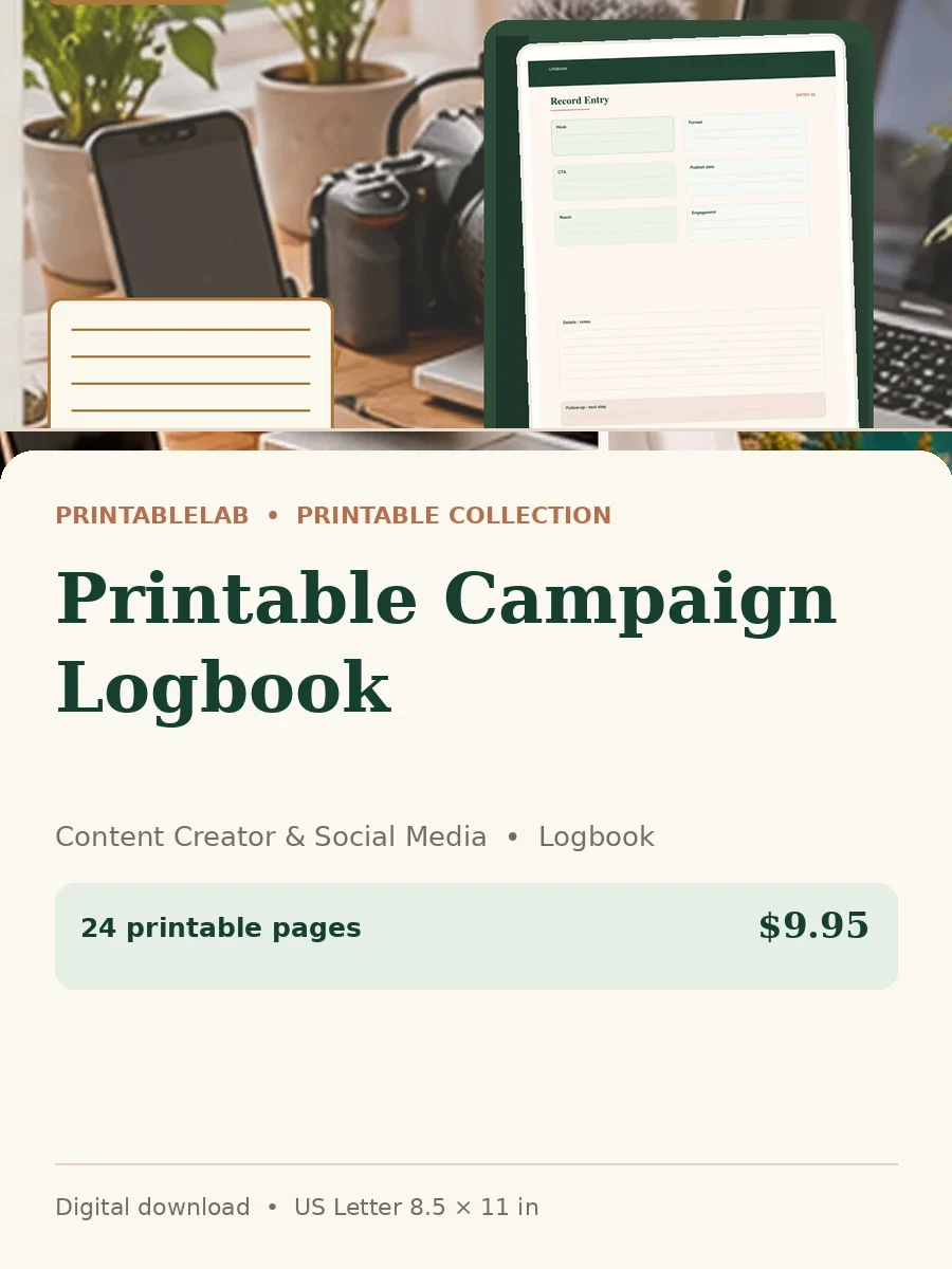 Printable Campaign Logbook cover