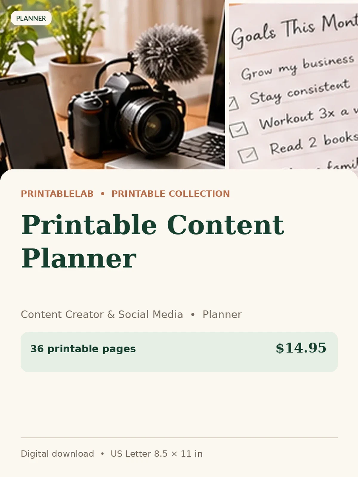 Printable Content Planner preview 1