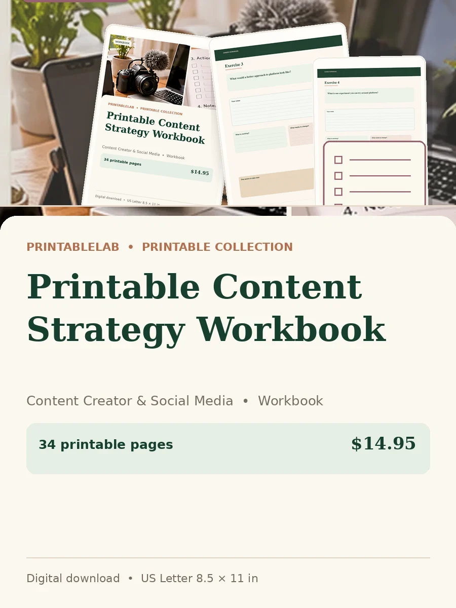 Printable Content Strategy Workbook cover