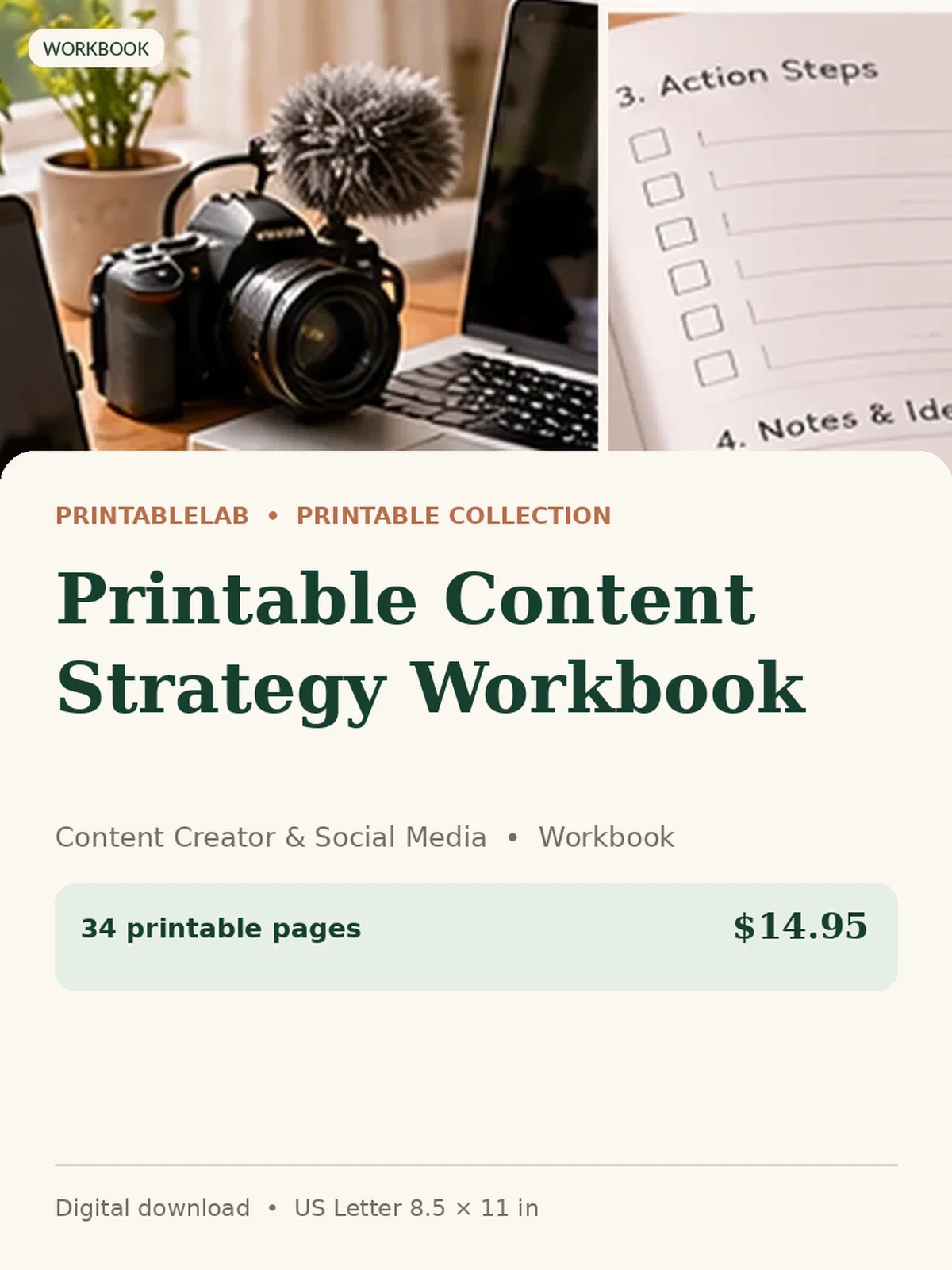 Printable Content Strategy Workbook preview 1