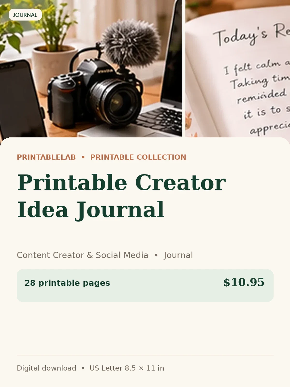 Printable Creator Idea Journal preview 1