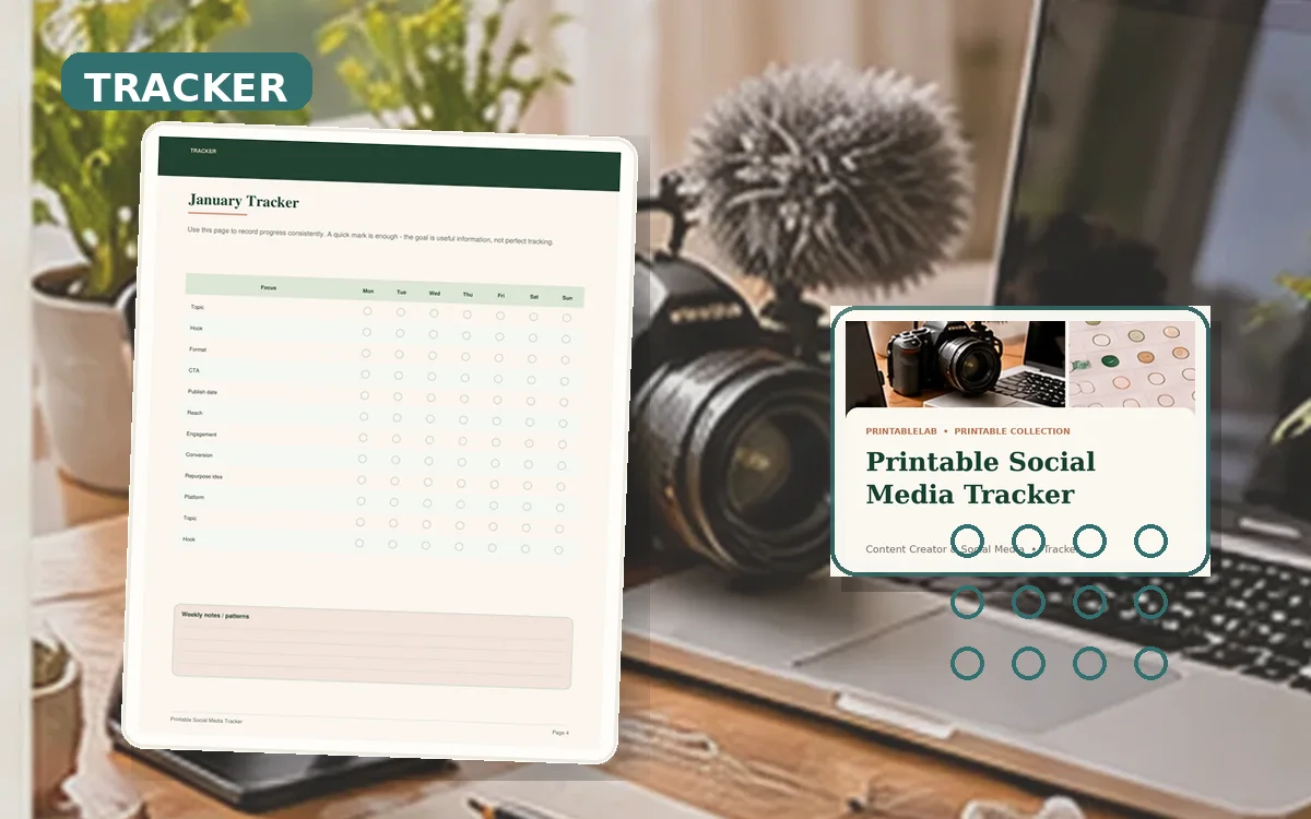 Printable Social Media Tracker cover