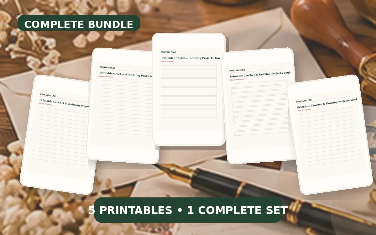 Complete Crochet & Knitting Projects Printable Bundle cover