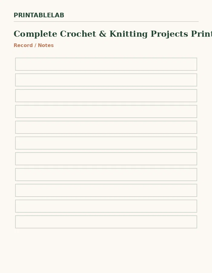 Complete Crochet & Knitting Projects Printable Bundle preview 4
