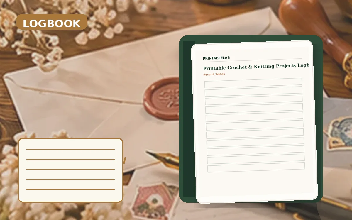 Printable Crochet & Knitting Projects Logbook cover