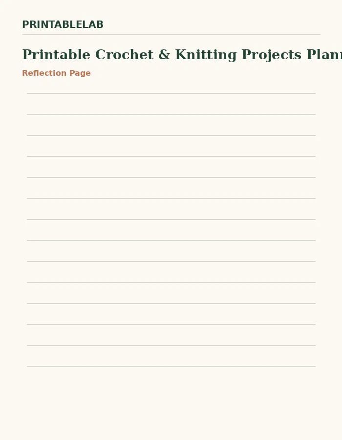 Printable Crochet & Knitting Projects Planner preview 2