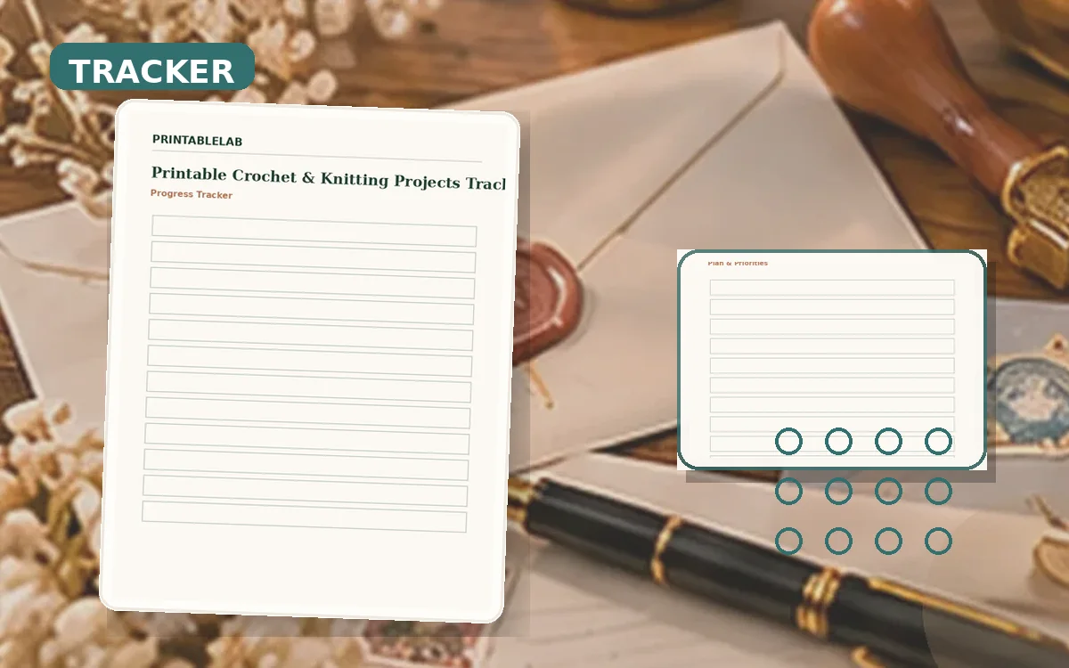 Printable Crochet & Knitting Projects Tracker cover
