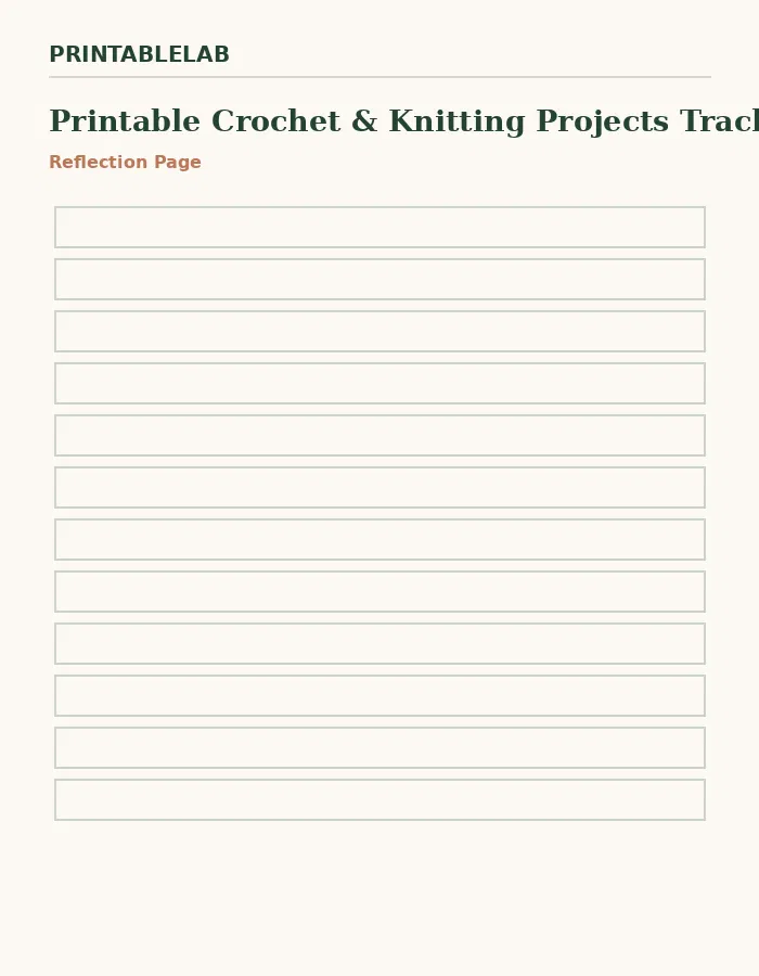 Printable Crochet & Knitting Projects Tracker preview 2