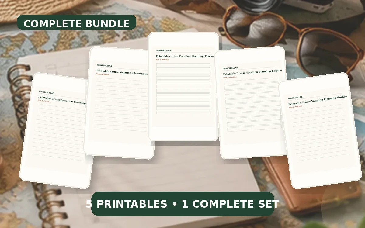 Complete Cruise Vacation Planning Printable Bundle cover