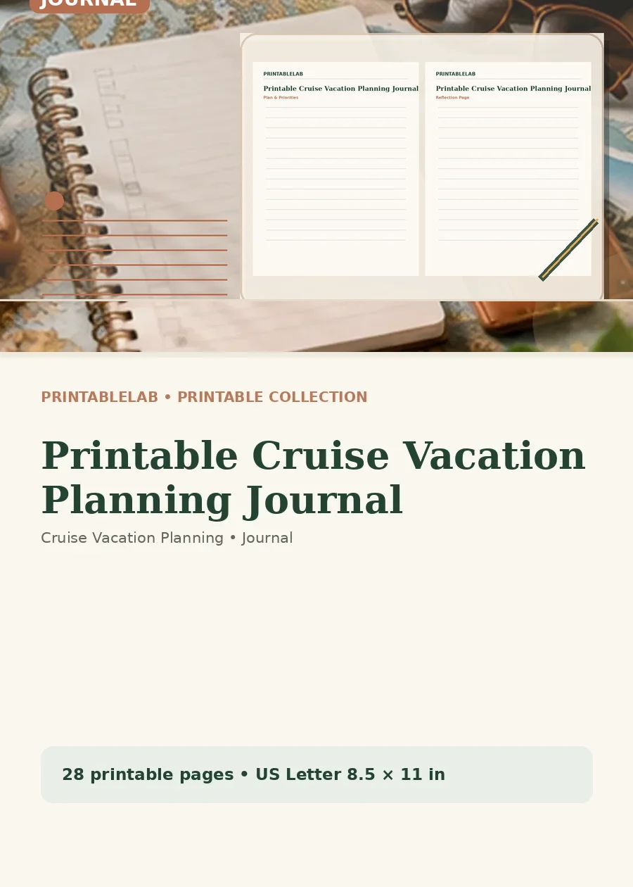 Printable Cruise Vacation Planning Journal cover