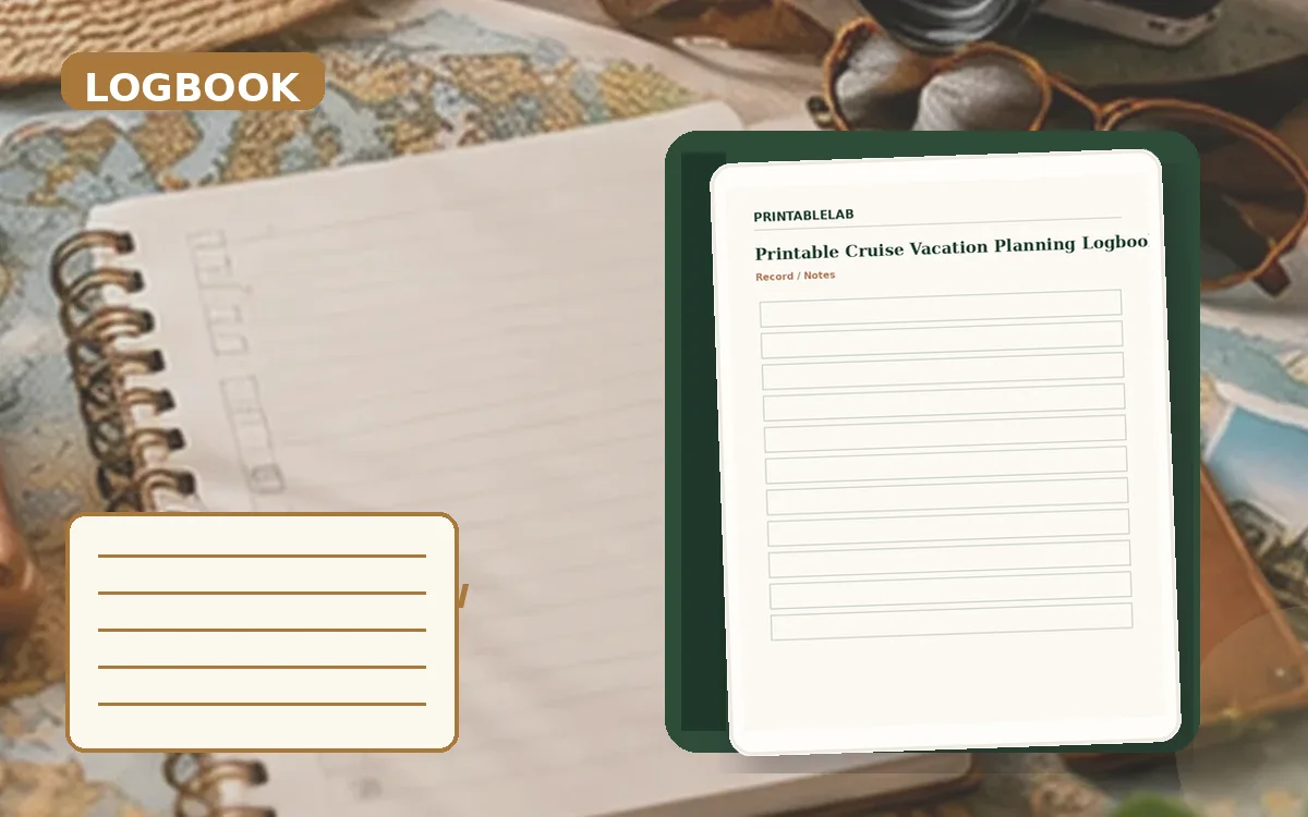 Printable Cruise Vacation Planning Logbook cover