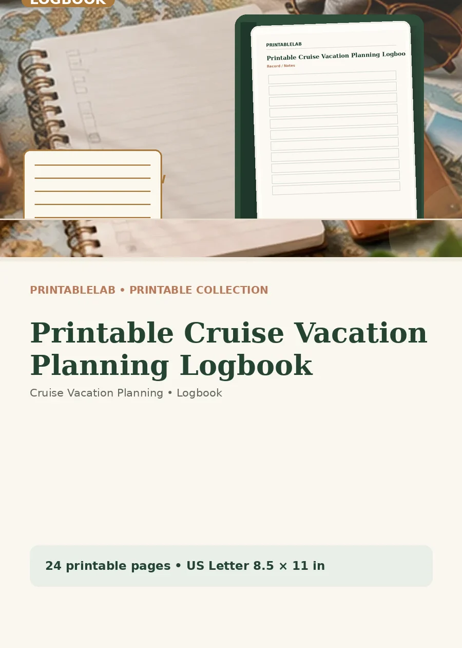 Printable Cruise Vacation Planning Logbook cover