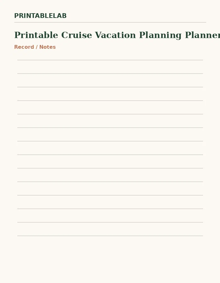 Printable Cruise Vacation Planning Planner preview 4
