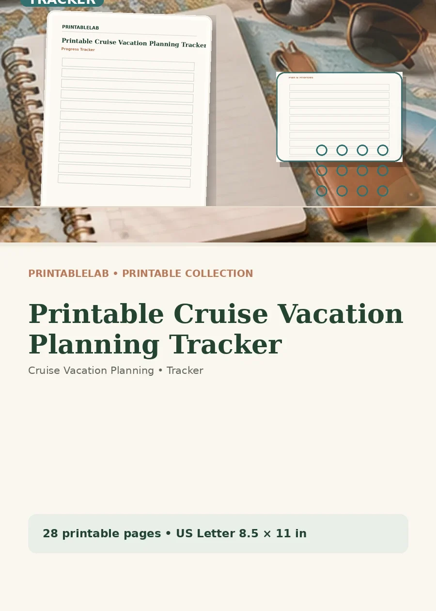 Printable Cruise Vacation Planning Tracker cover