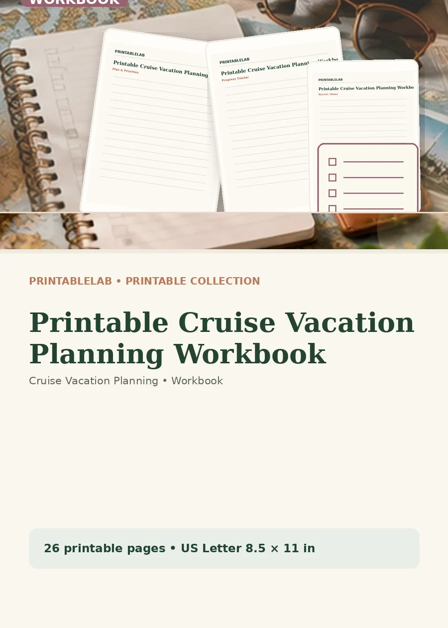 Printable Cruise Vacation Planning Workbook cover
