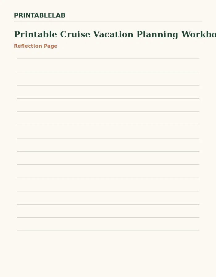 Printable Cruise Vacation Planning Workbook preview 2