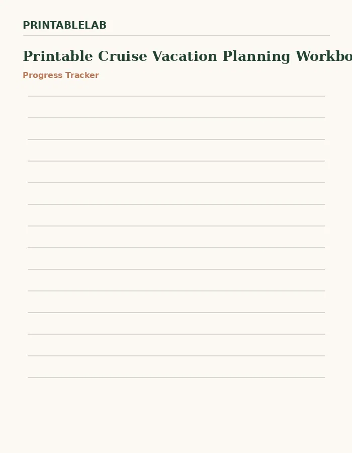 Printable Cruise Vacation Planning Workbook preview 3