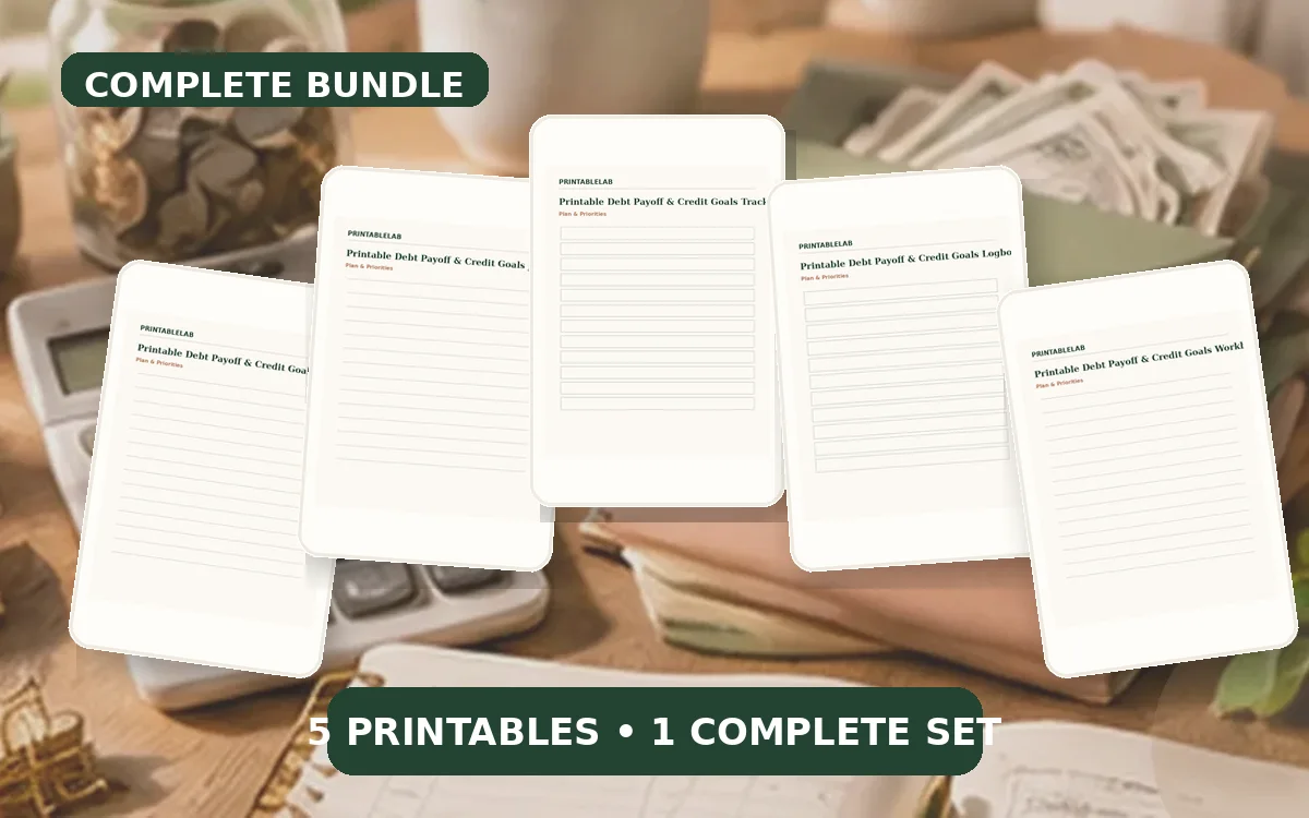 Complete Debt Payoff & Credit Goals Printable Bundle cover