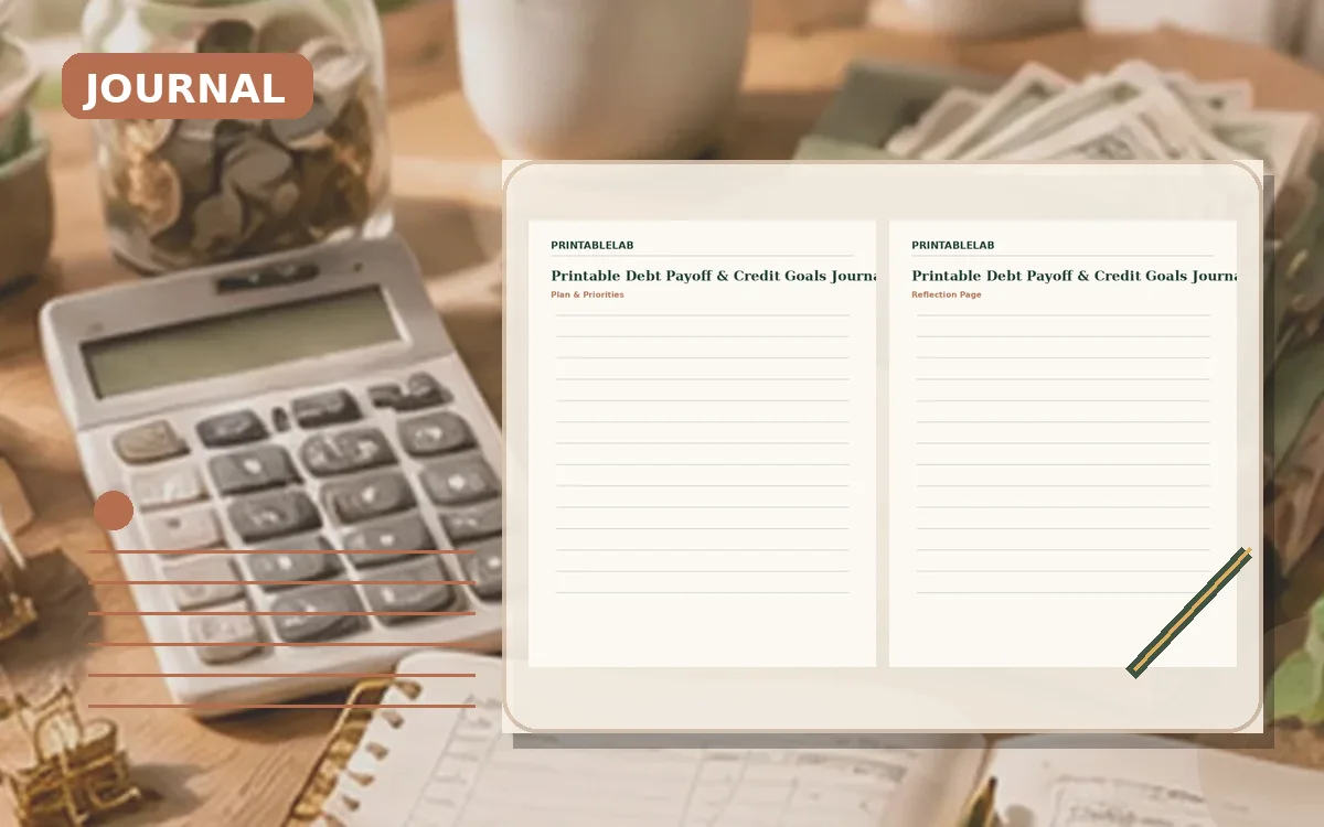 Printable Debt Payoff & Credit Goals Journal cover