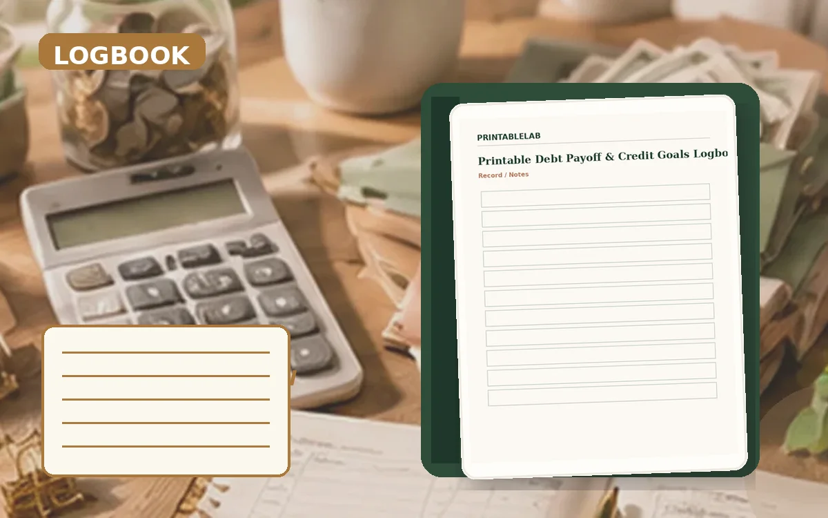 Printable Debt Payoff & Credit Goals Logbook cover